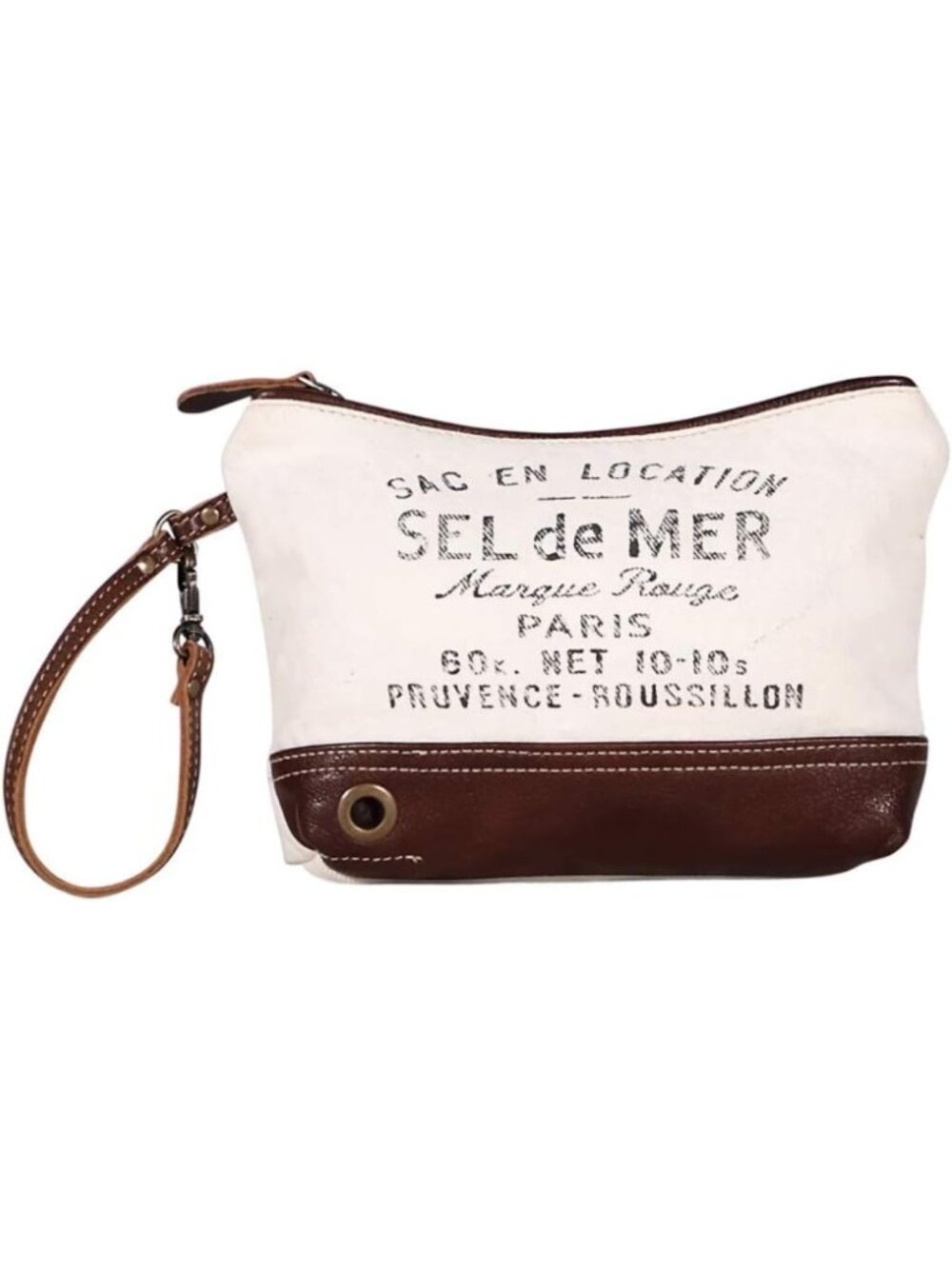 Stylish Canvas Tote Bag with Leather Strap - French Inspired Handbag for Women